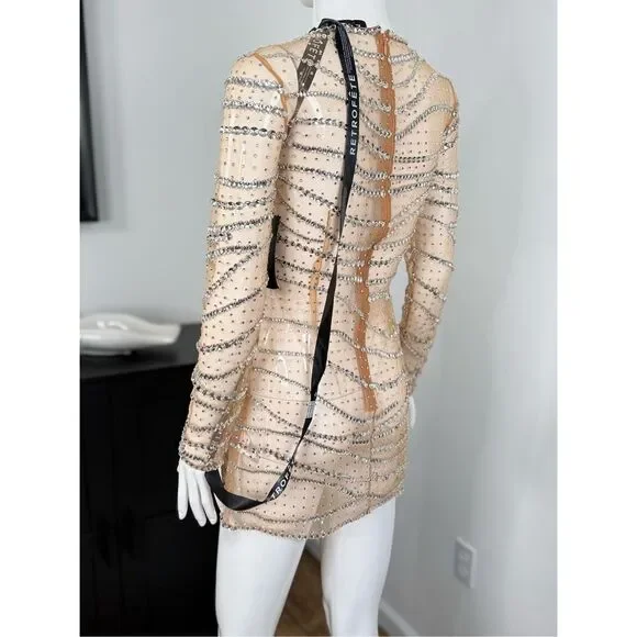 Retrofete Raes Sheer Embellished Long Sleeve Size Small - Picture 10 of 17